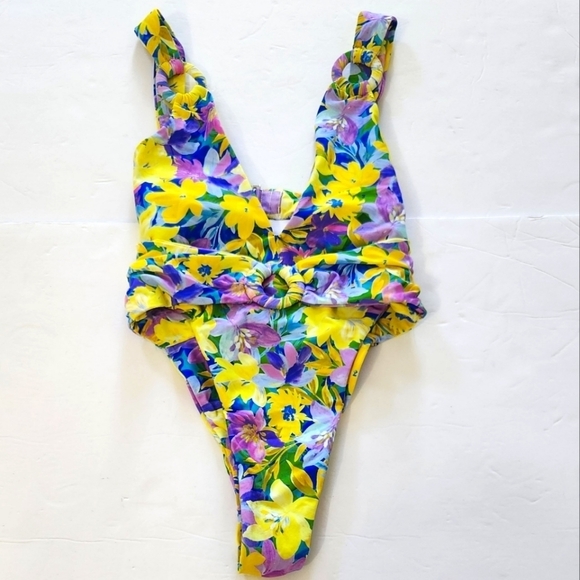 New!‎ For Love and Lemons Daffodil One Piece swimsuit - Picture 8 of 16